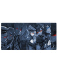 32x16 inches anime girl mouse pad with sliced panel collage, sharp shadows, and glowing eyes design.