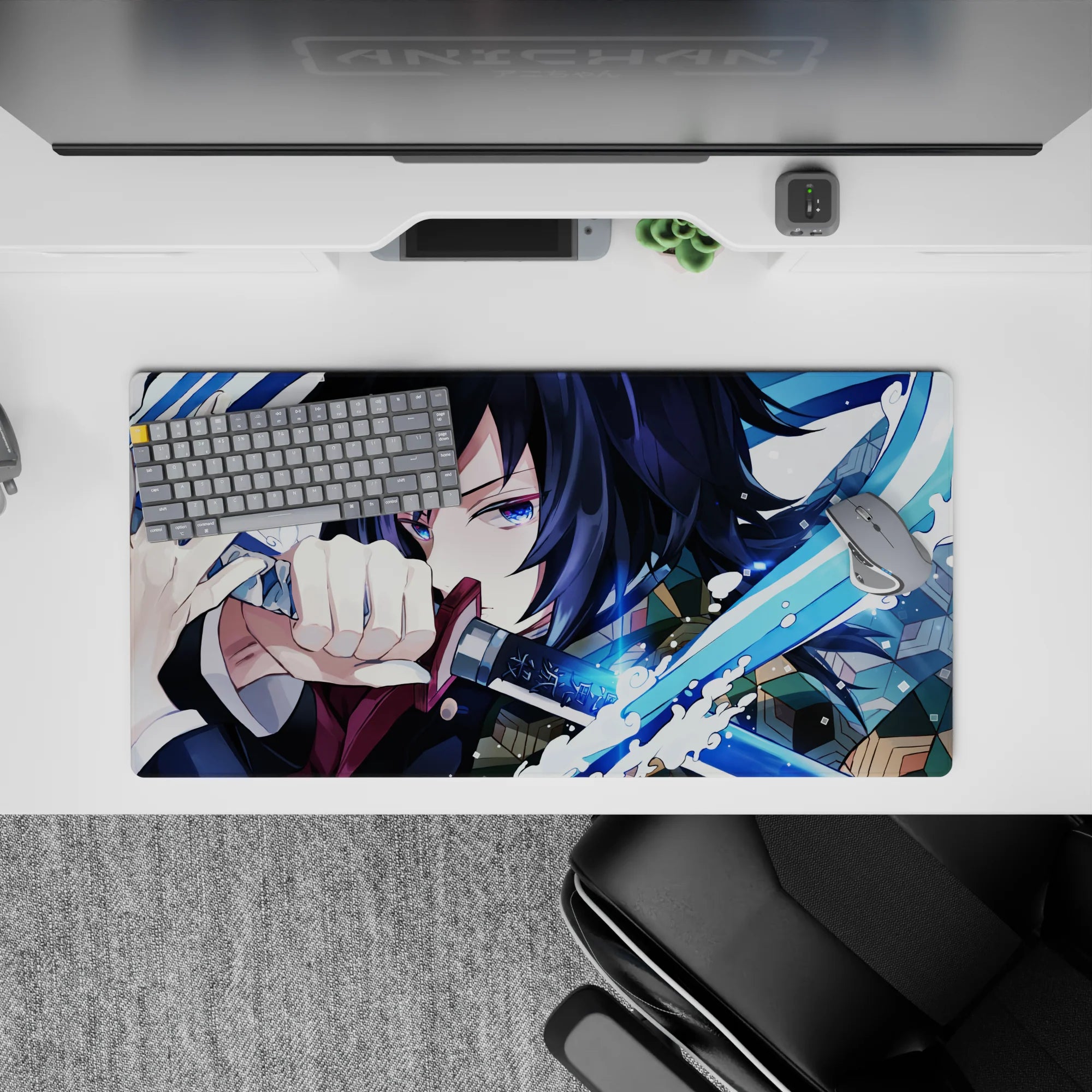 Demon Slayer Deskmat | Mousepad | Deskpad - Blade of Water Fury - AniChan