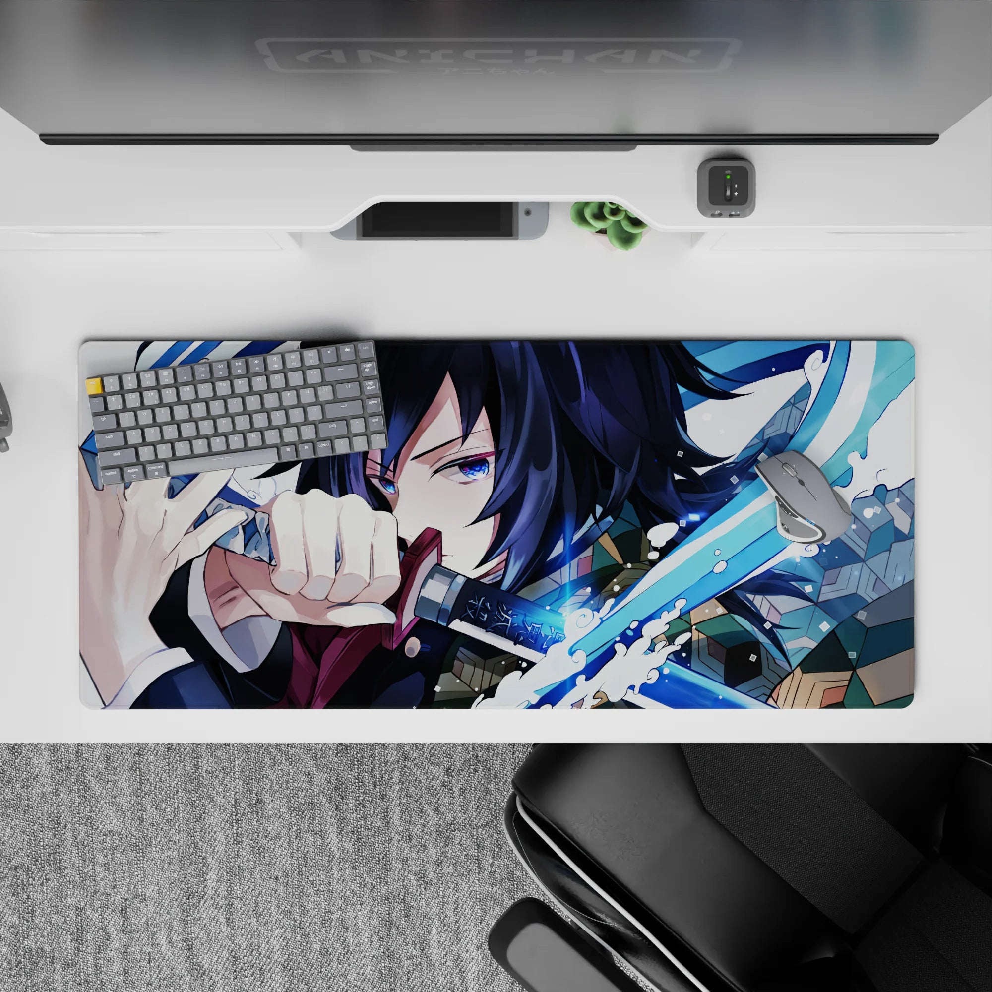 Demon Slayer Deskmat | Mousepad | Deskpad - Blade of Water Fury - AniChan