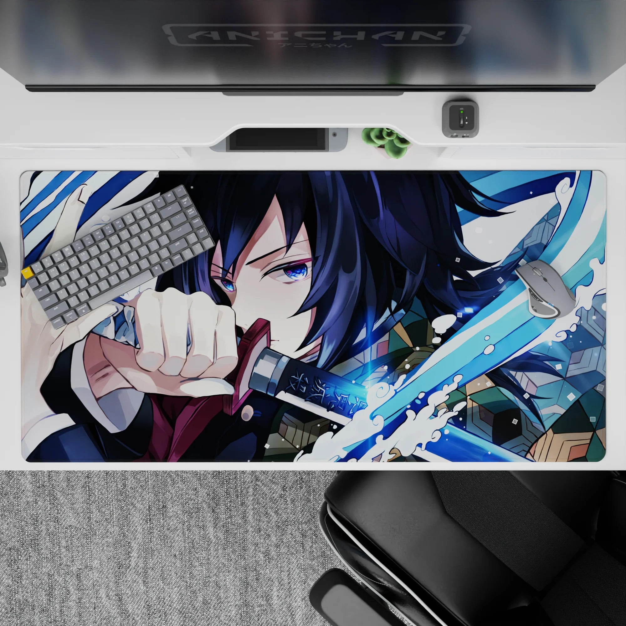 Demon Slayer Deskmat | Mousepad | Deskpad - Blade of Water Fury - AniChan