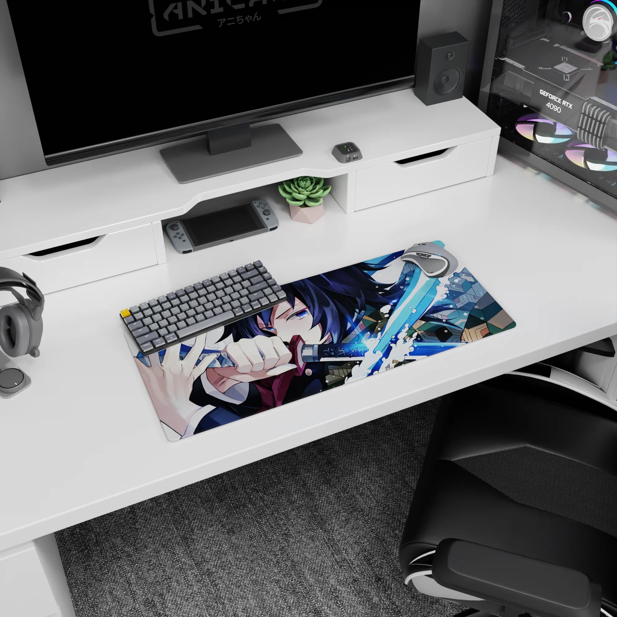 Demon Slayer Deskmat | Mousepad | Deskpad - Blade of Water Fury - AniChan