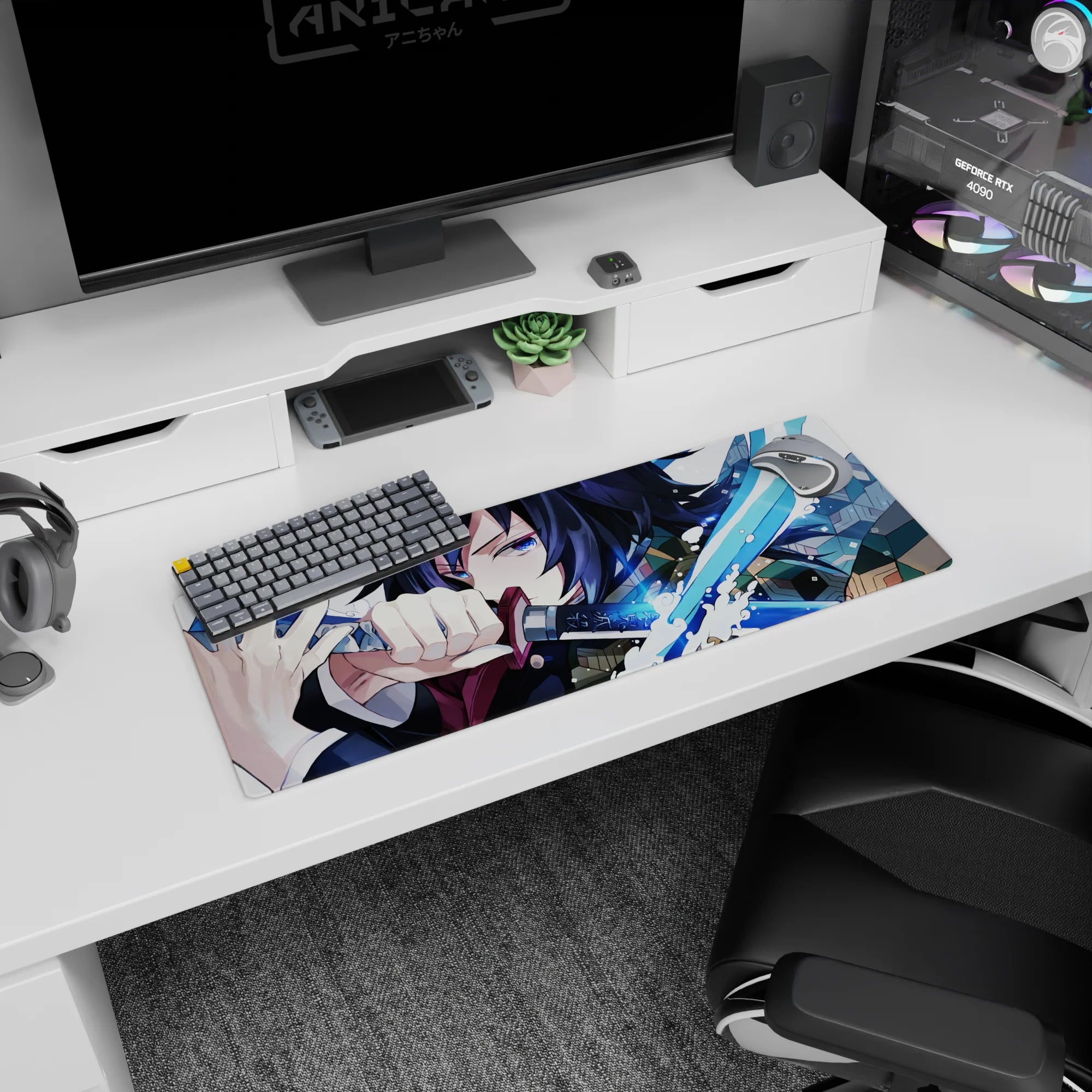 Demon Slayer Deskmat | Mousepad | Deskpad - Blade of Water Fury - AniChan