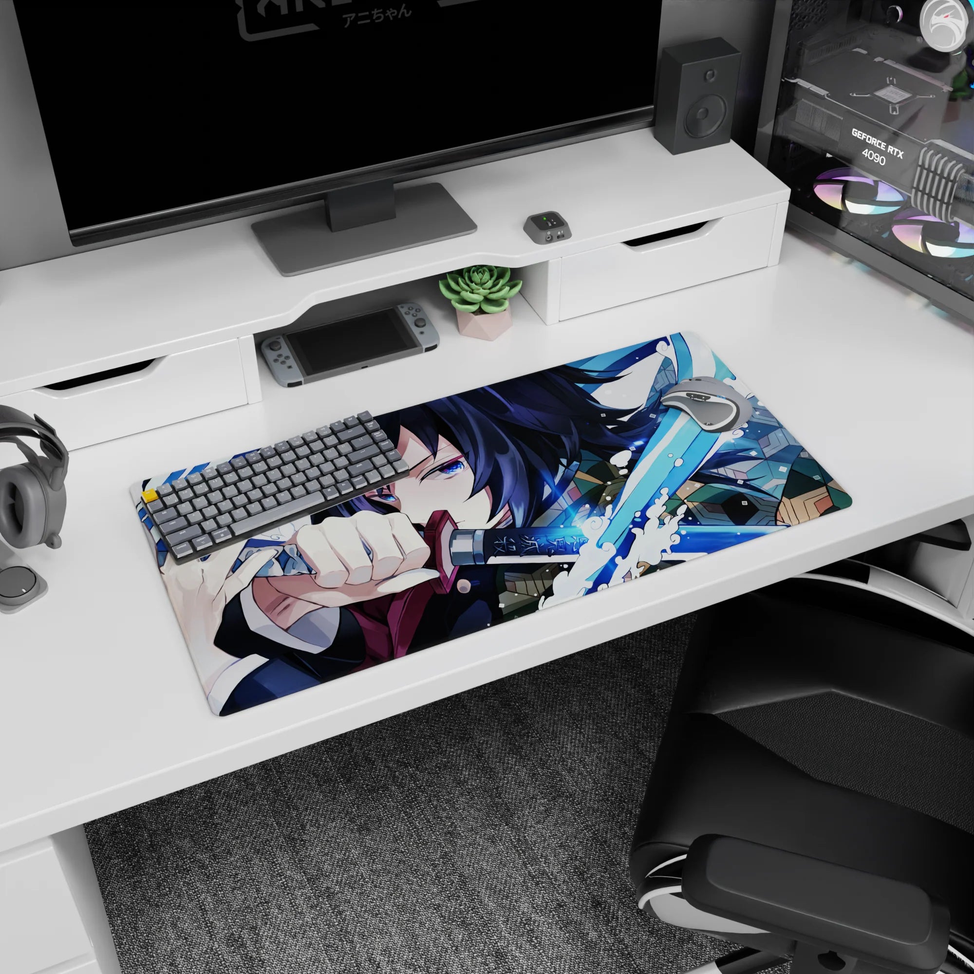 Demon Slayer Deskmat | Mousepad | Deskpad - Blade of Water Fury - AniChan