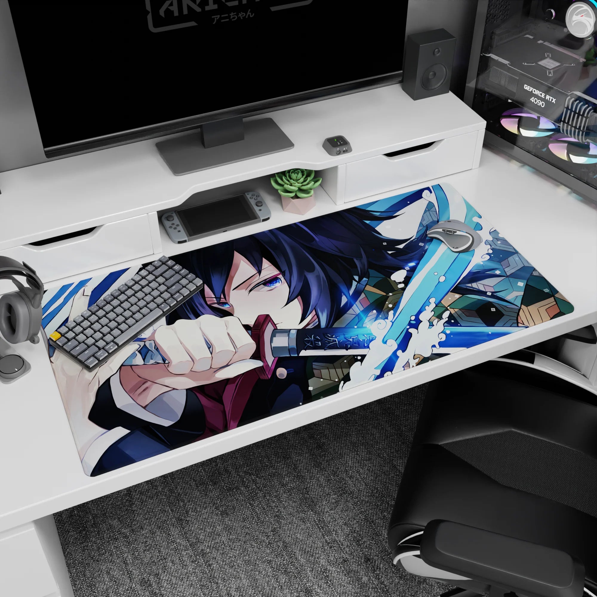 Demon Slayer Deskmat | Mousepad | Deskpad - Blade of Water Fury - AniChan