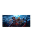 RWBY anime girl mouse pad 28x12 inches featuring Ruby, Weiss, Yang, and Blake in a bold team pose.