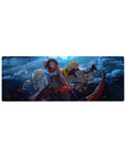 RWBY anime girl mouse pad 32x12 inches featuring Ruby, Weiss, Yang, and Blake in battle-ready pose.