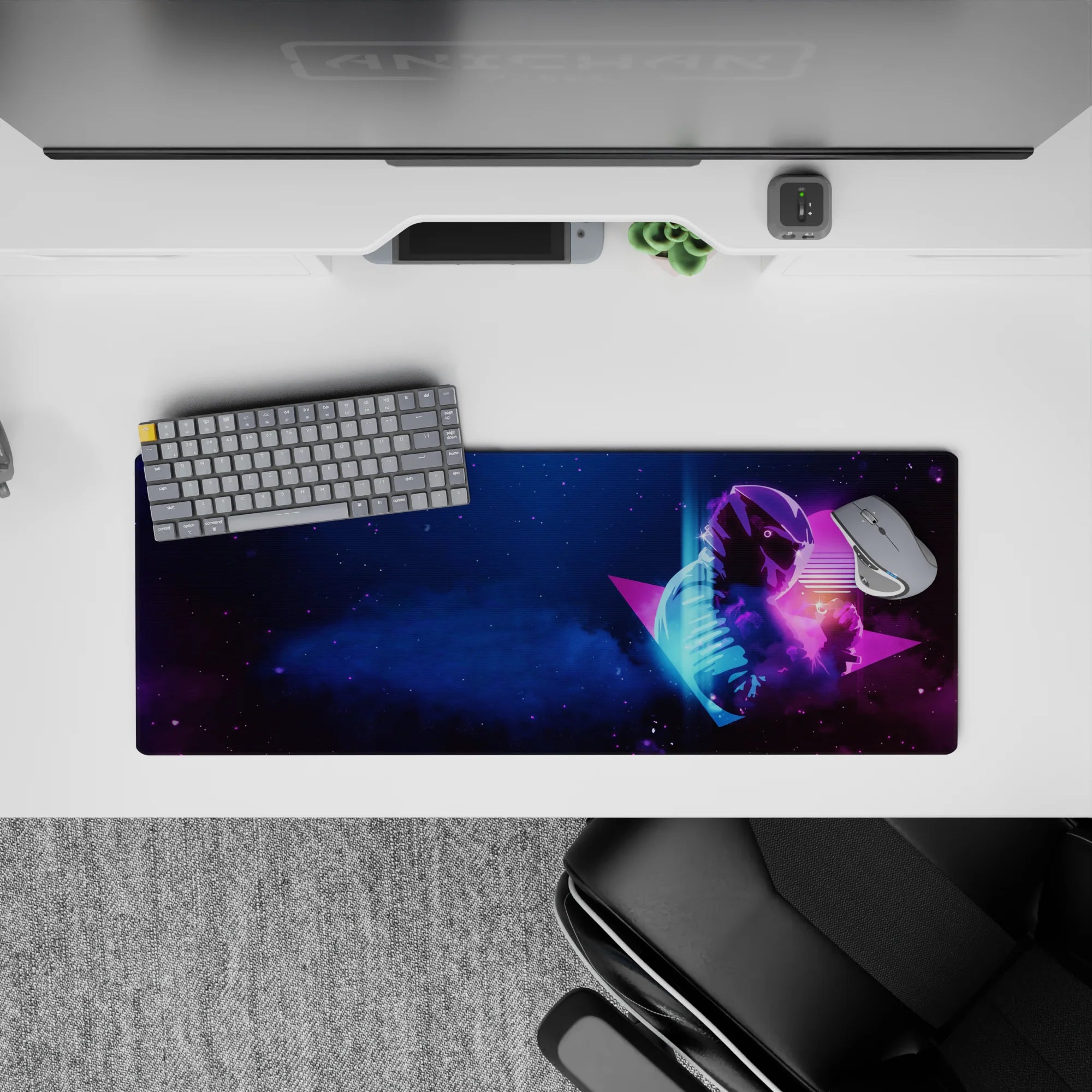 Retrowave - Vaporwave Deskmat | Mousepad | Deskpad - Cosmic Synth - AniChan