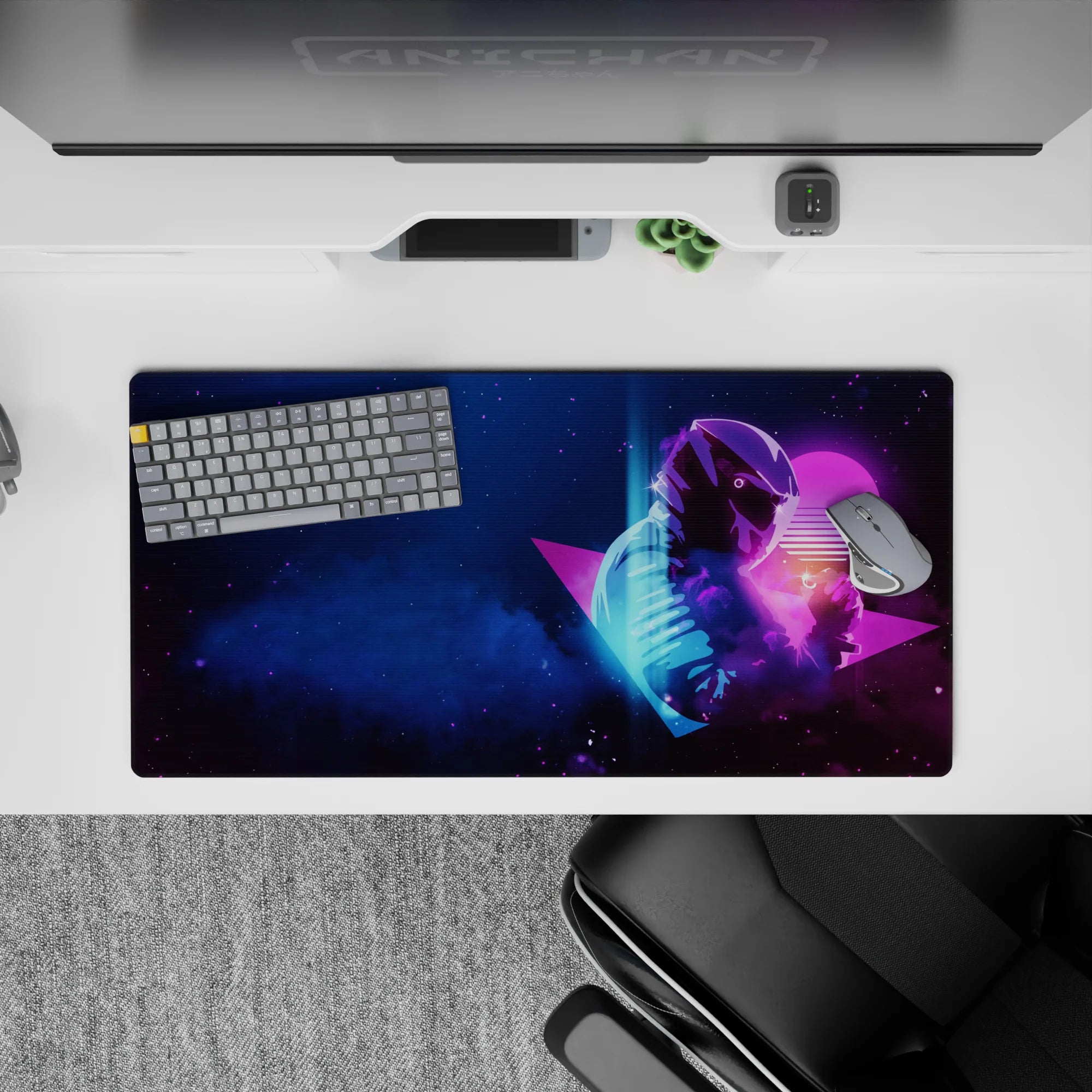 Retrowave - Vaporwave Deskmat | Mousepad | Deskpad - Cosmic Synth - AniChan