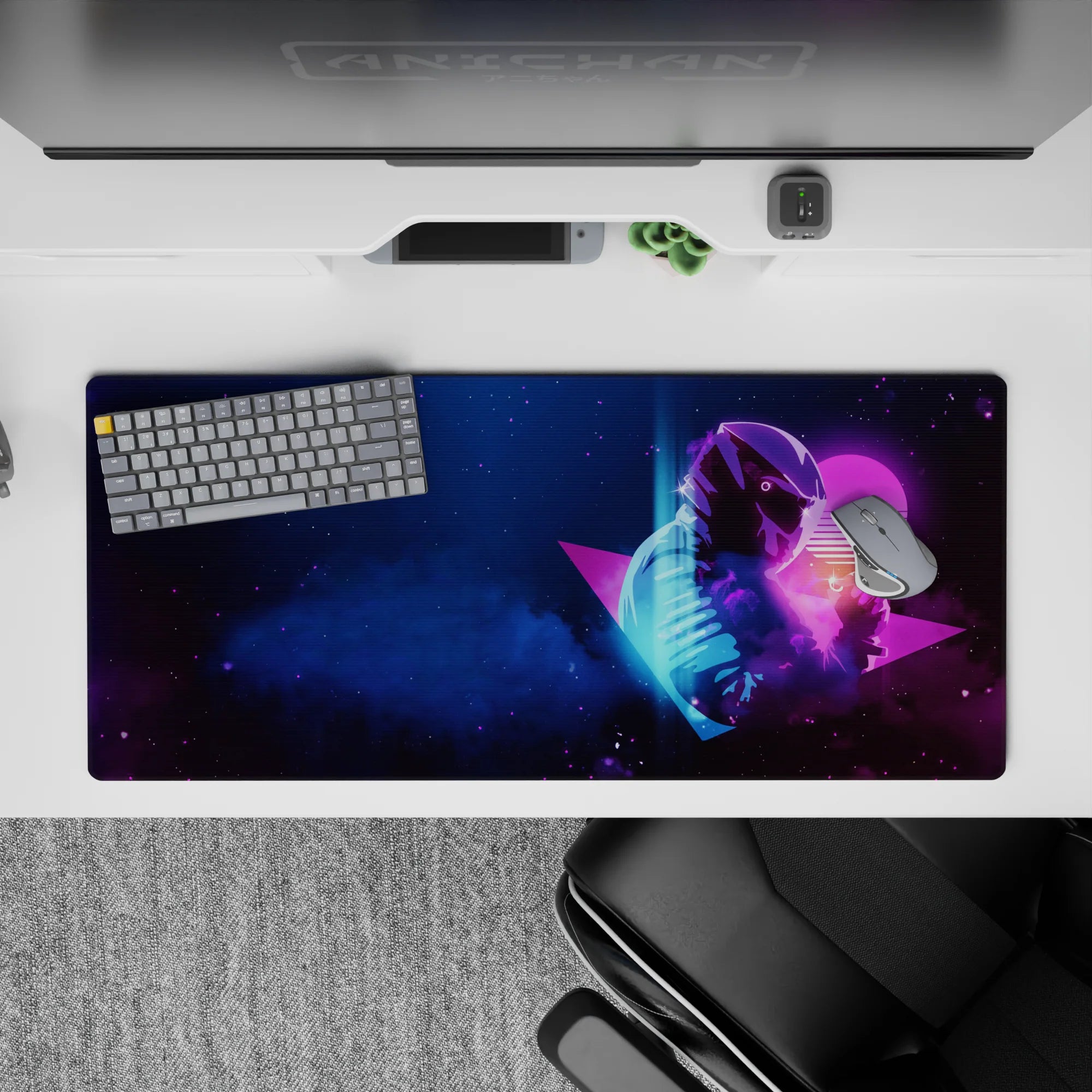 Retrowave - Vaporwave Deskmat | Mousepad | Deskpad - Cosmic Synth - AniChan