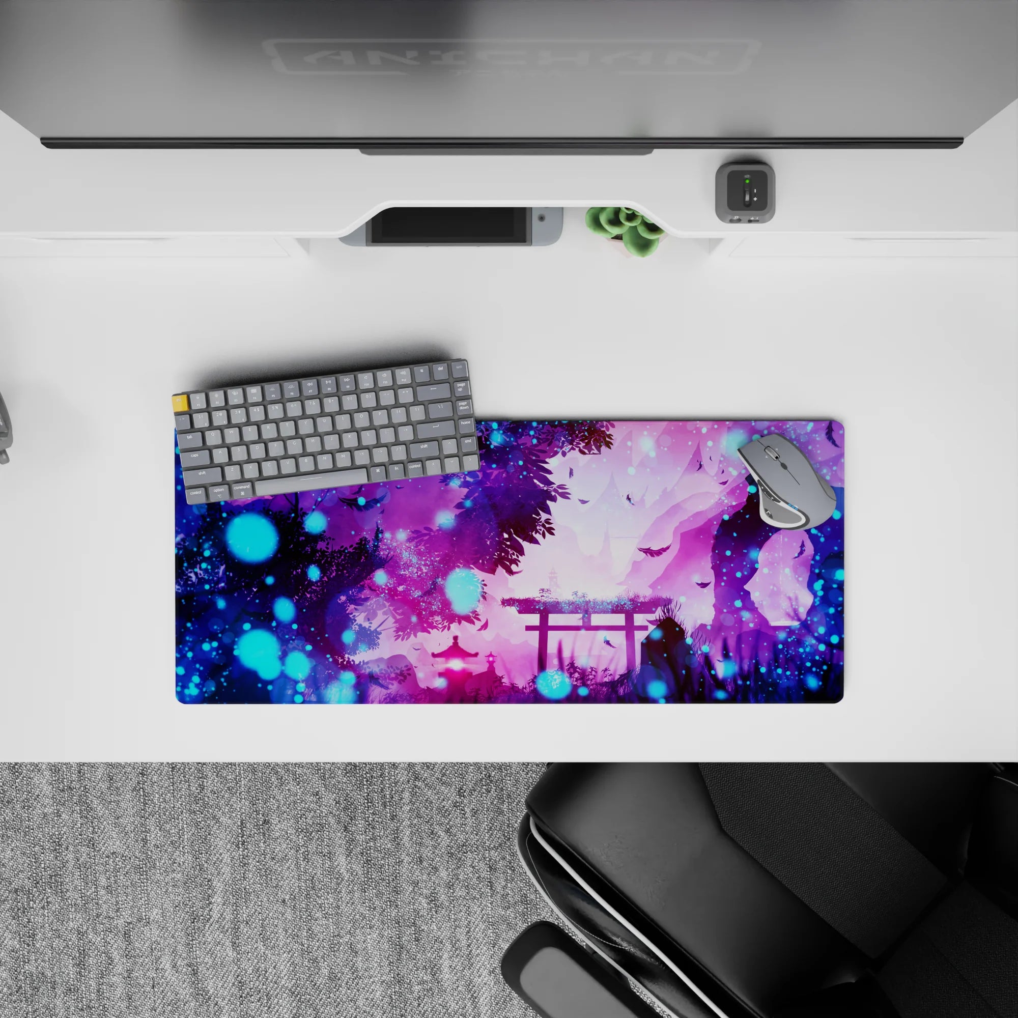 Fantasy Landscapes Deskmat | Mousepad | Deskpad - Enchanted Twilight Shrine