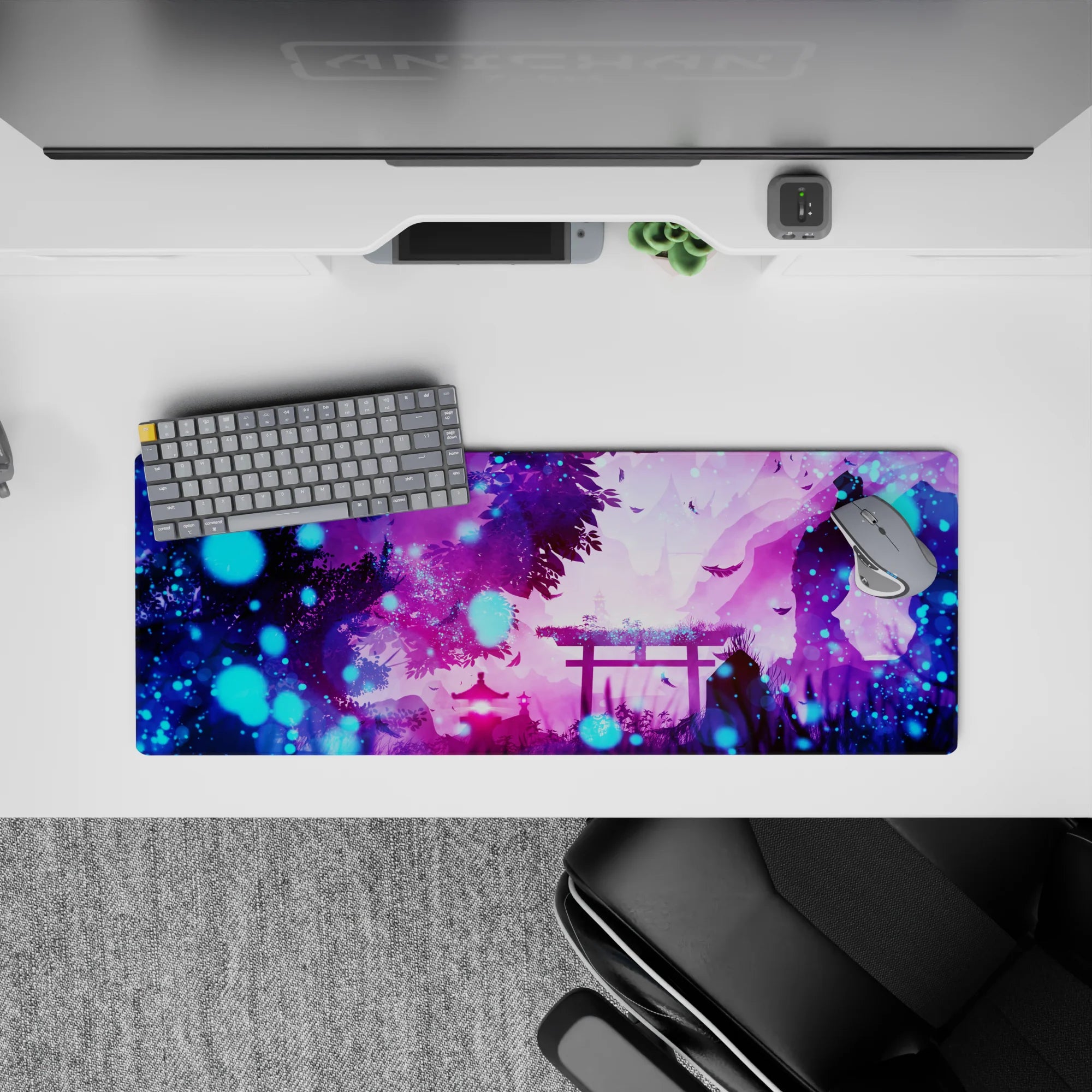 Fantasy Landscapes Deskmat | Mousepad | Deskpad - Enchanted Twilight Shrine