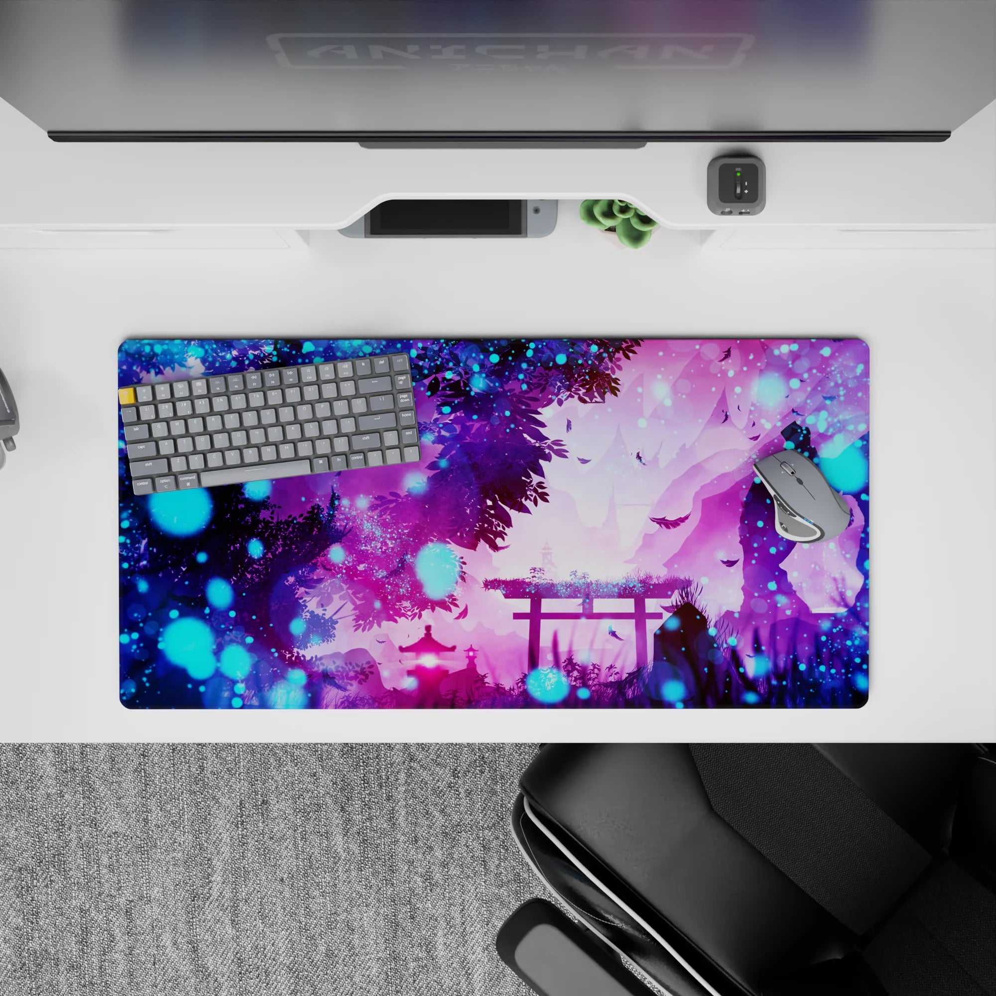 Fantasy Landscapes Deskmat | Mousepad | Deskpad - Enchanted Twilight Shrine