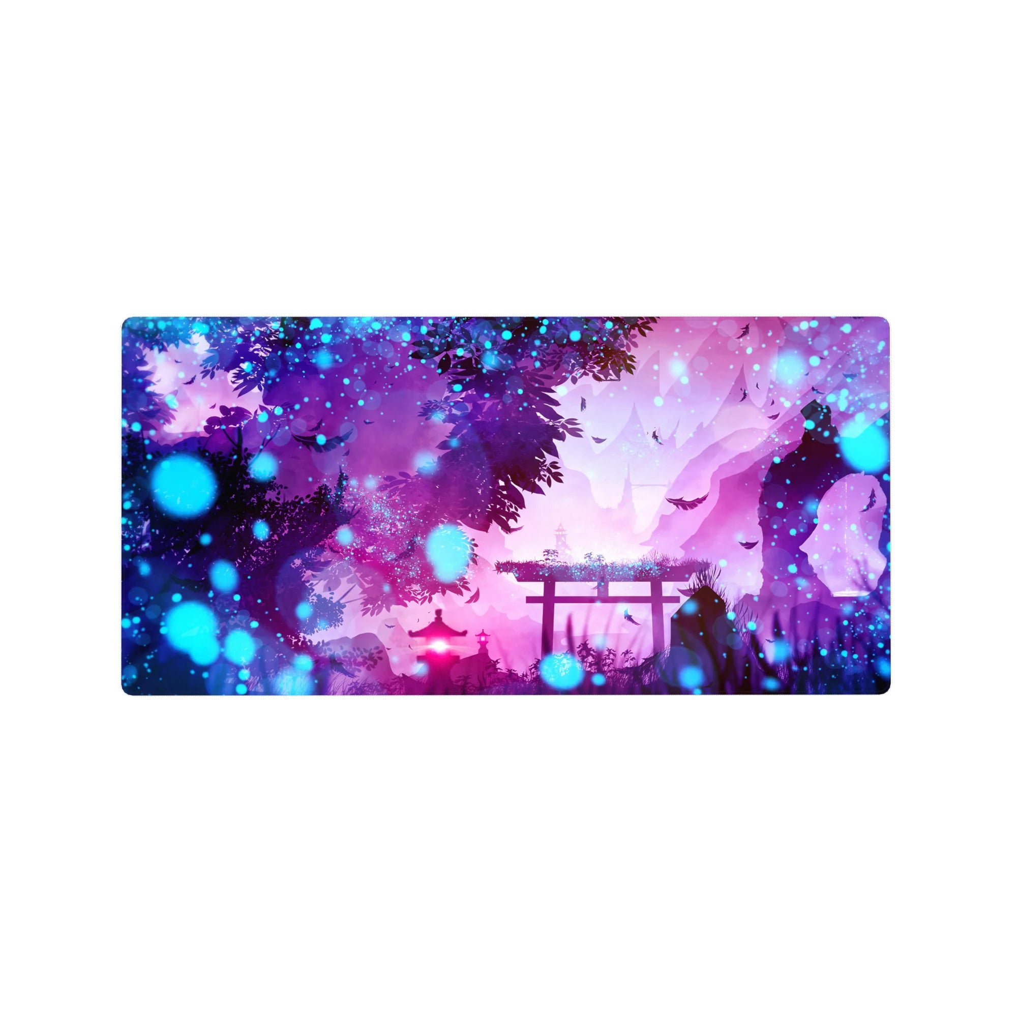 Fantasy Landscapes Deskmat | Mousepad | Deskpad - Enchanted Twilight Shrine