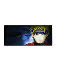 Naruto Shippuden anime mouse pad 28x12 inches with Naruto portrait, headband shine, and gritty splatter.