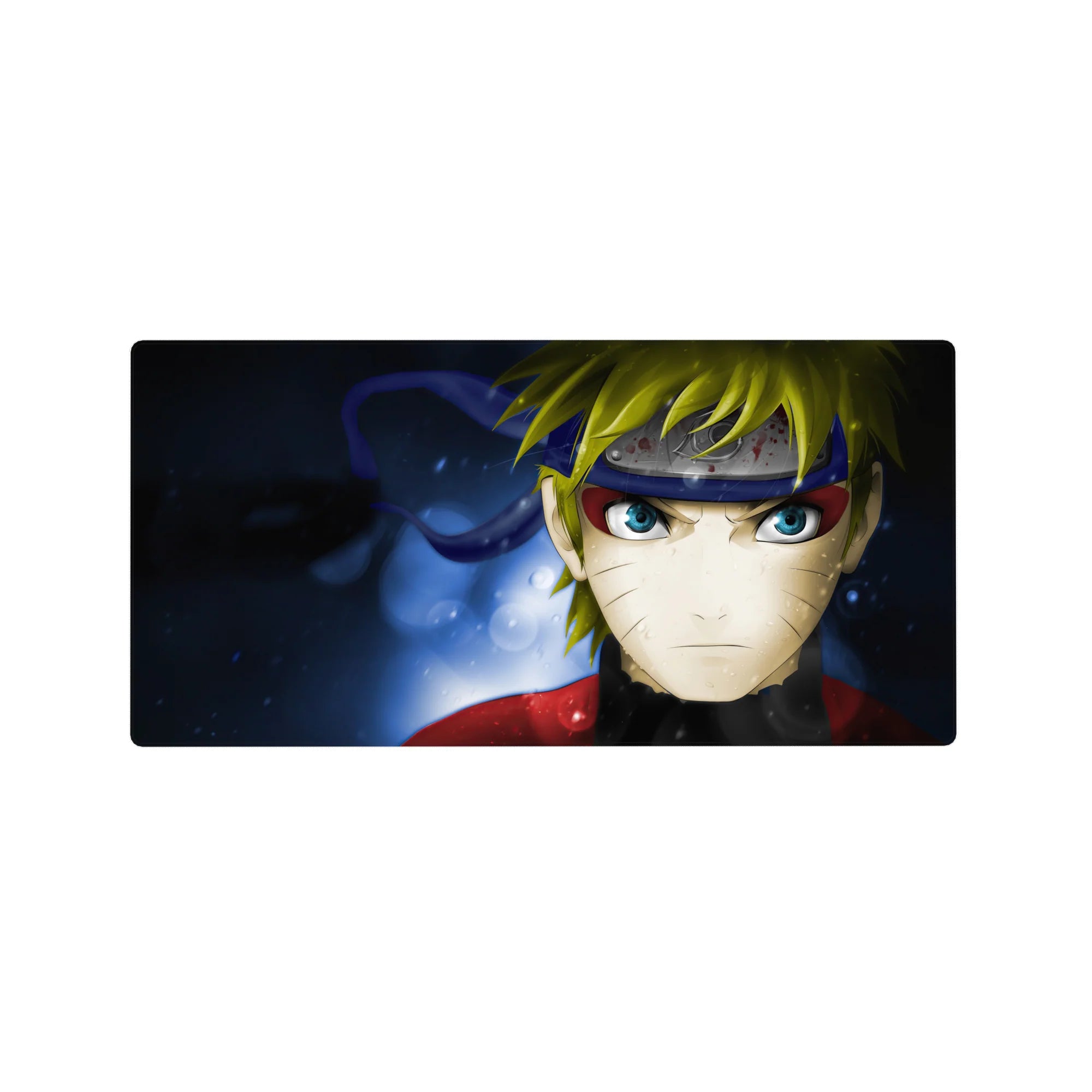 Naruto Shippuden anime mouse pad 32x16 inches with Naruto portrait, headband shine, red jacket pop.