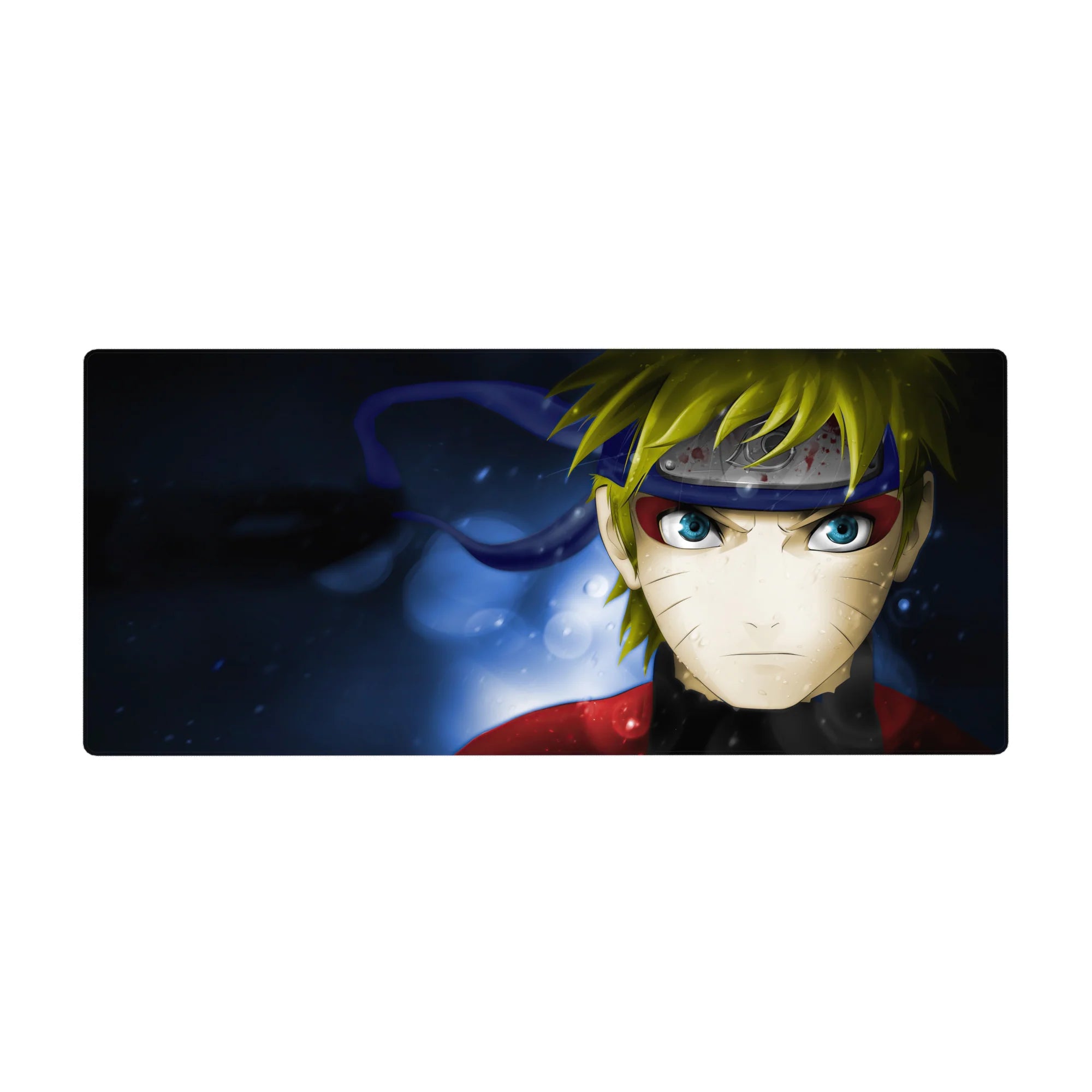 Naruto Shippuden anime desk pad 36x16 inches with Naruto portrait, headband shine, red jacket pop.