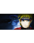 Naruto Shippuden anime desk pad 36x16 inches with Naruto portrait, headband shine, red jacket pop.