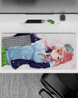32x16 inches pastel pink spring romance mouse pad, soft petals, blush sky tones, calm cute anime art.