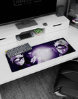 Naruto Uzumaki vs Naruto on anime mouse pad 32x12 inches, mid-lunge with a blinding Rasengan.