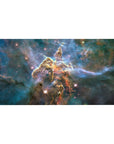 Nebula star cloud desk pad mouse pad, 40x20 inches, with sparkles and amber mist for smooth glide.