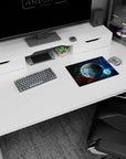 14x10 inches classic mouse pad featuring a glossy planet centered in a swirling nebula space scene.