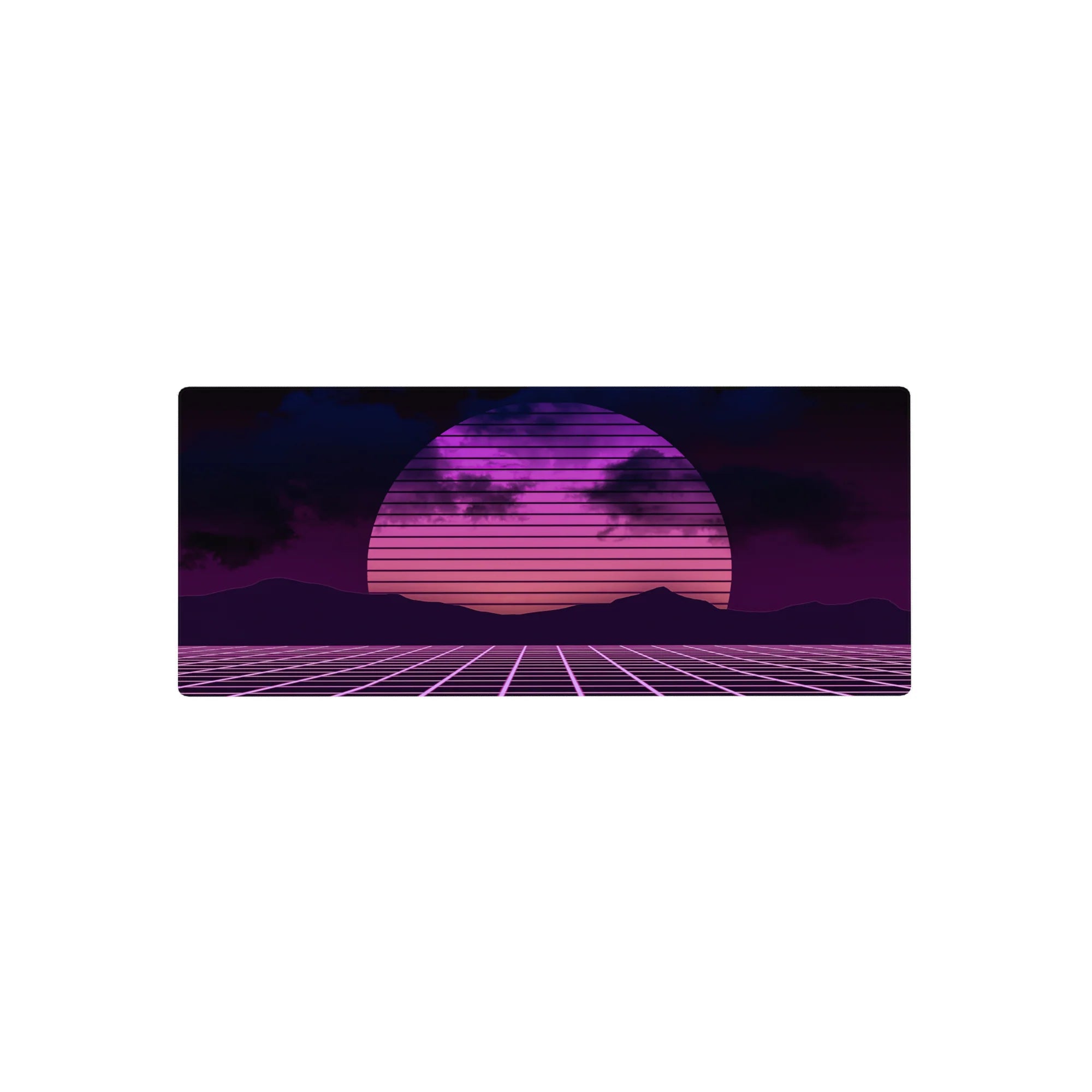 Retrowave - Vaporwave Deskmat | Mousepad | Deskpad - Neon Horizon Grid - AniChan