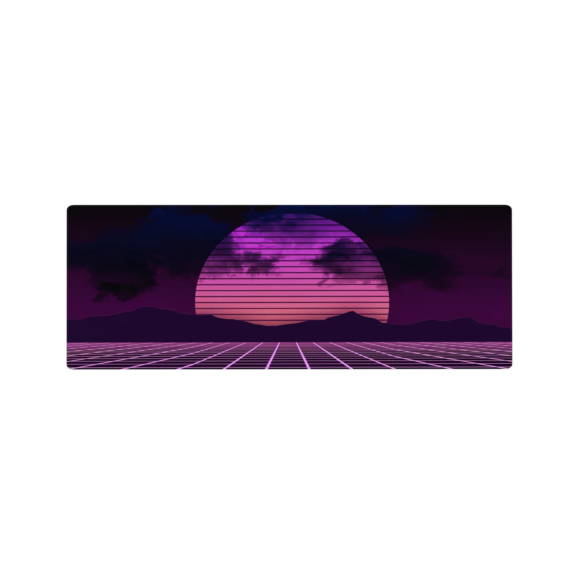 Retrowave - Vaporwave Deskmat | Mousepad | Deskpad - Neon Horizon Grid - AniChan