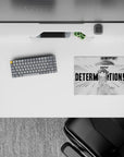Black-and-white manga style mouse pad 14x10 inches with stubborn, bossy HMPH energy and sharp contrast.