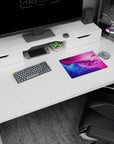 Space scene 14x10 inches mouse pad showing cloudy nebula texture with scattered stars over a color wave.