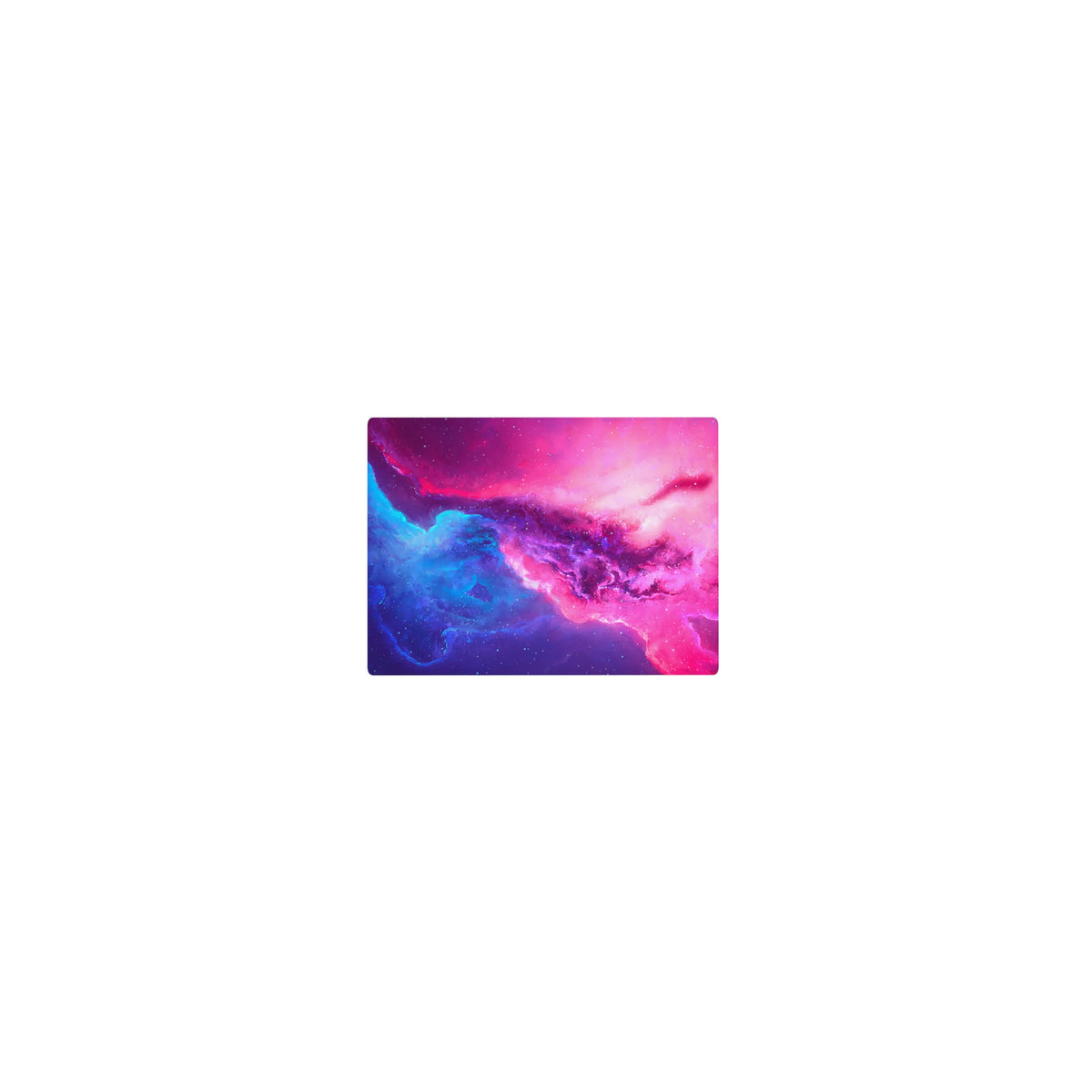 Classic 14x10 inches mouse pad with a galaxy swirl gradient, nebula clouds, and tiny star specks.
