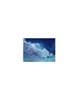 Classic anime mouse pad 14x10 inches with starry night sky, blue clouds, piano figure, water reflection.