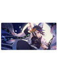 Shinobu anime mouse pad 32x16 inches, features moonlit wings in lavender, navy, and mint, evoking serene midnight dreams.