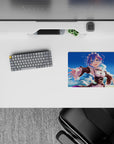 Anime mouse pad 14x10 inches featuring Rem from Re:Zero, with a blue sky and clouds, perfect for brightening any desk.