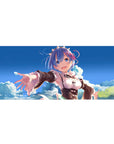 Rem from Re:Zero anime desk pad, 36x16 inches, bright summer theme with vivid tones, perfect for enhancing desk space.