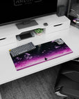 28x12 inches anime girl mouse pad featuring a tiny lone figure beneath a starry galaxy horizon.