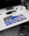 28x12 inches Aria The Animation mouse pad featuring Akari, Alice, and Aika drifting on a gondola with Aria-shachou.