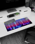 Vector Landscapes Deskmat | Mousepad | Deskpad - Neon Horizons