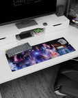 Cyberpunk Landscapes Deskmat | Mousepad | Deskpad - Neon City Dream