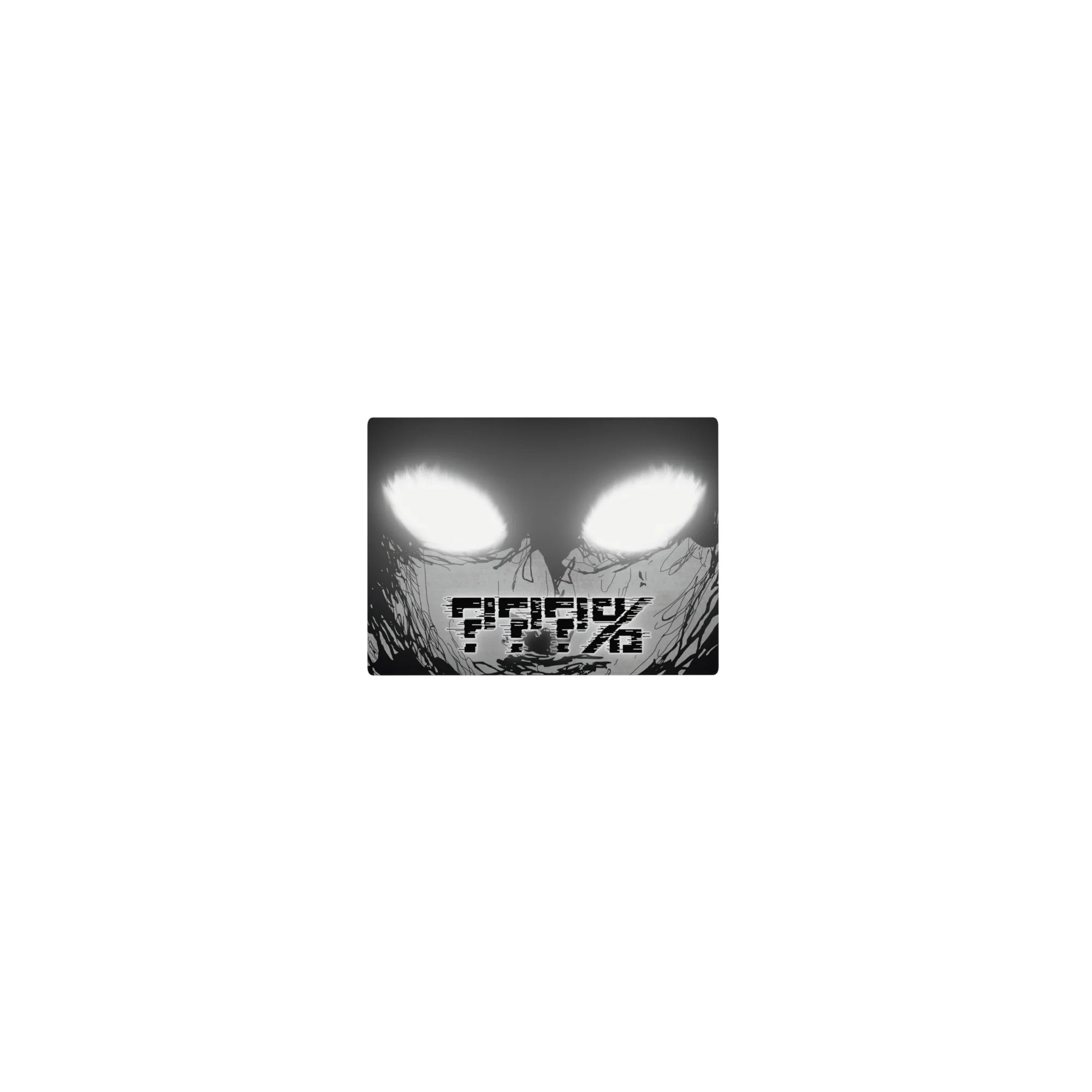 Classic anime mouse pad 14x10 inches with monochrome face art, glitch AFK text, and smoky ink drips.
