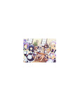 Classic anime girl mouse pad 14x10 inches with cozy catgirl maids in frilly black-and-white café theme.
