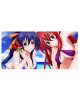 Anime mouse pad 32x16 inches featuring Akeno and Rias from High School DxD in vibrant swimwear with summer vibes.