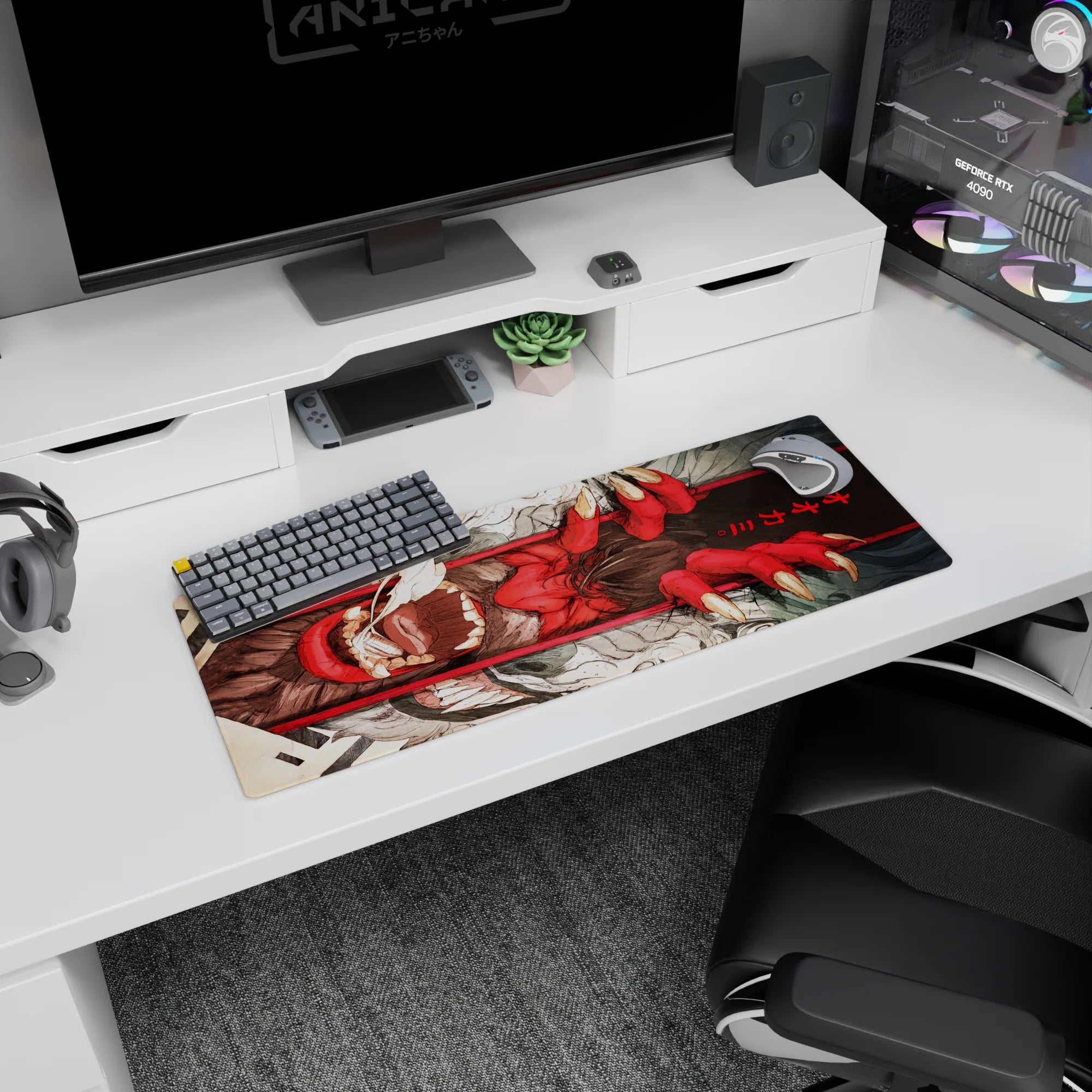 Demon Yaiba Deskmat | Mousepad | Deskpad - Demon&#39;s Grip Fury