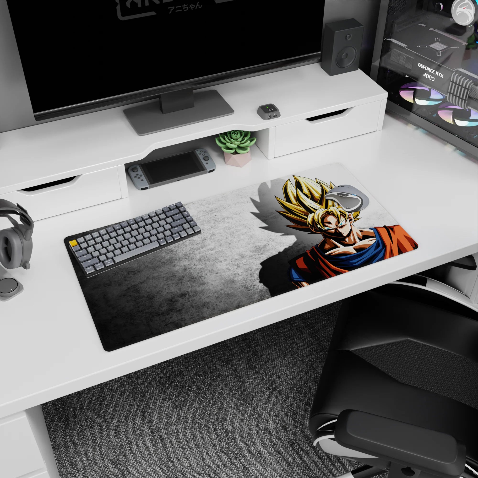 Dragon Ball Deskmat | Mousepad | Deskpad - Super Saiyan Shadow - AniChan