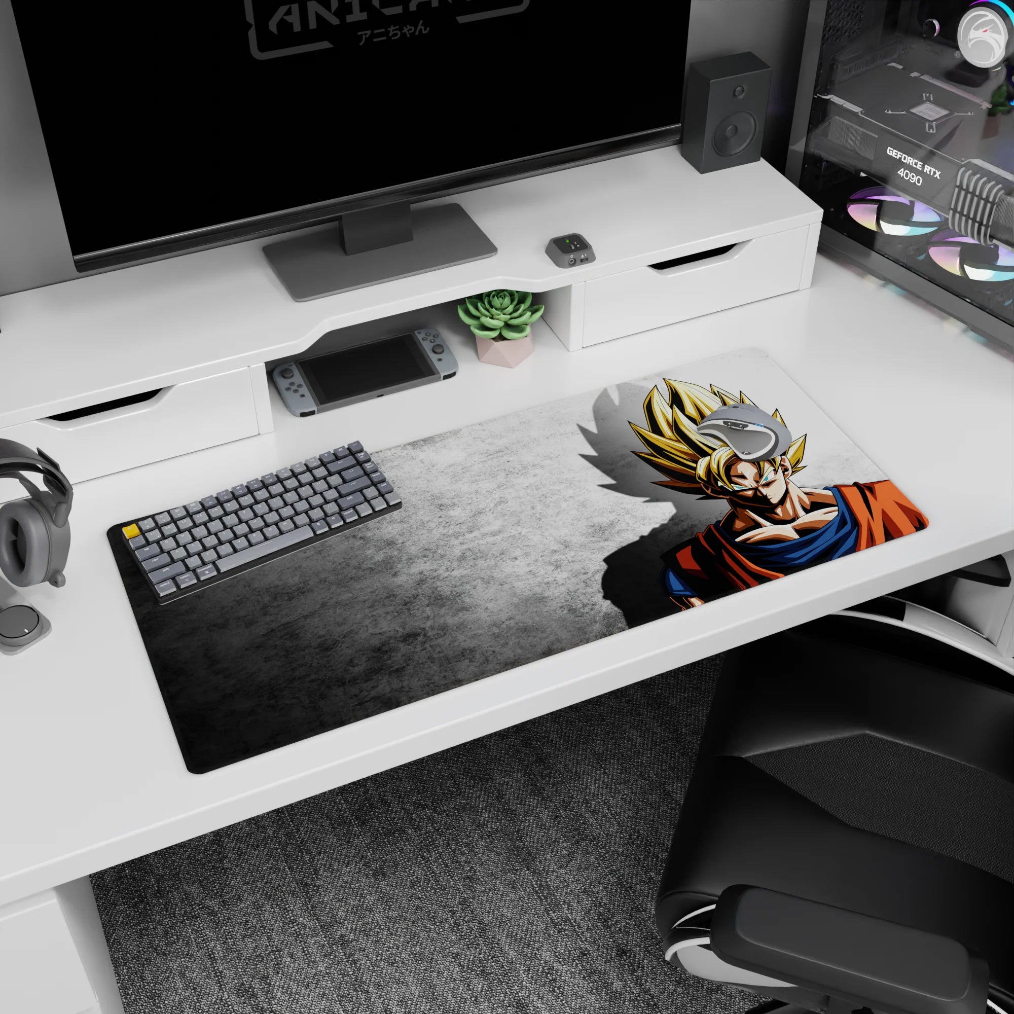 Dragon Ball Deskmat | Mousepad | Deskpad - Super Saiyan Shadow - AniChan