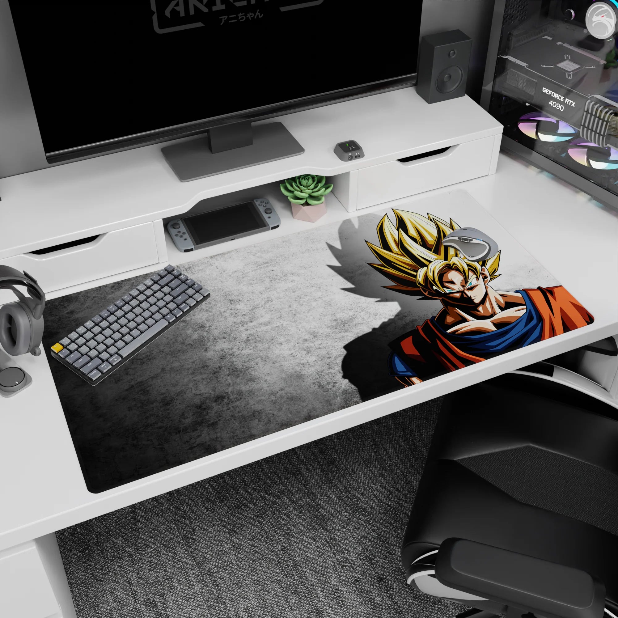 Dragon Ball Deskmat | Mousepad | Deskpad - Super Saiyan Shadow - AniChan