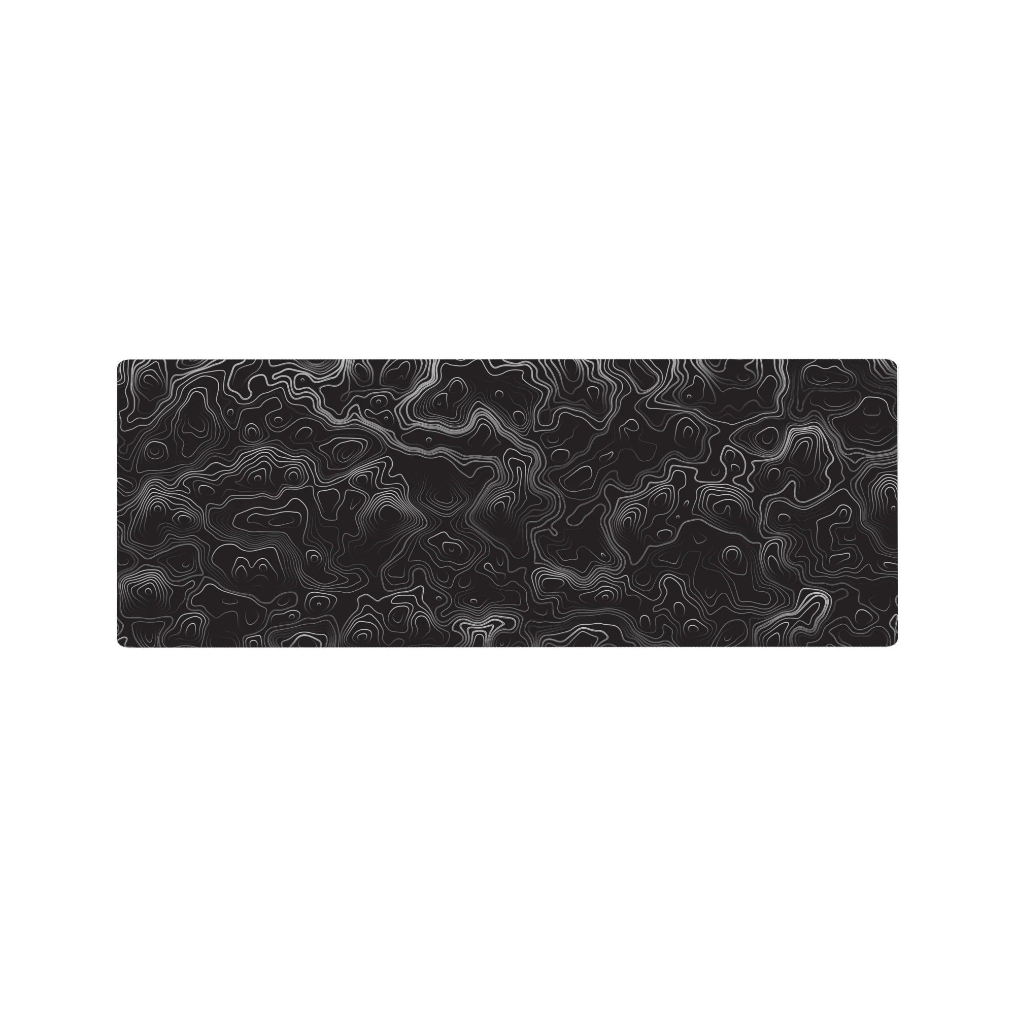 Topographic (Topo) Deskmat | Mousepad | Deskpad - Monochrome Topographic Journey - AniChan