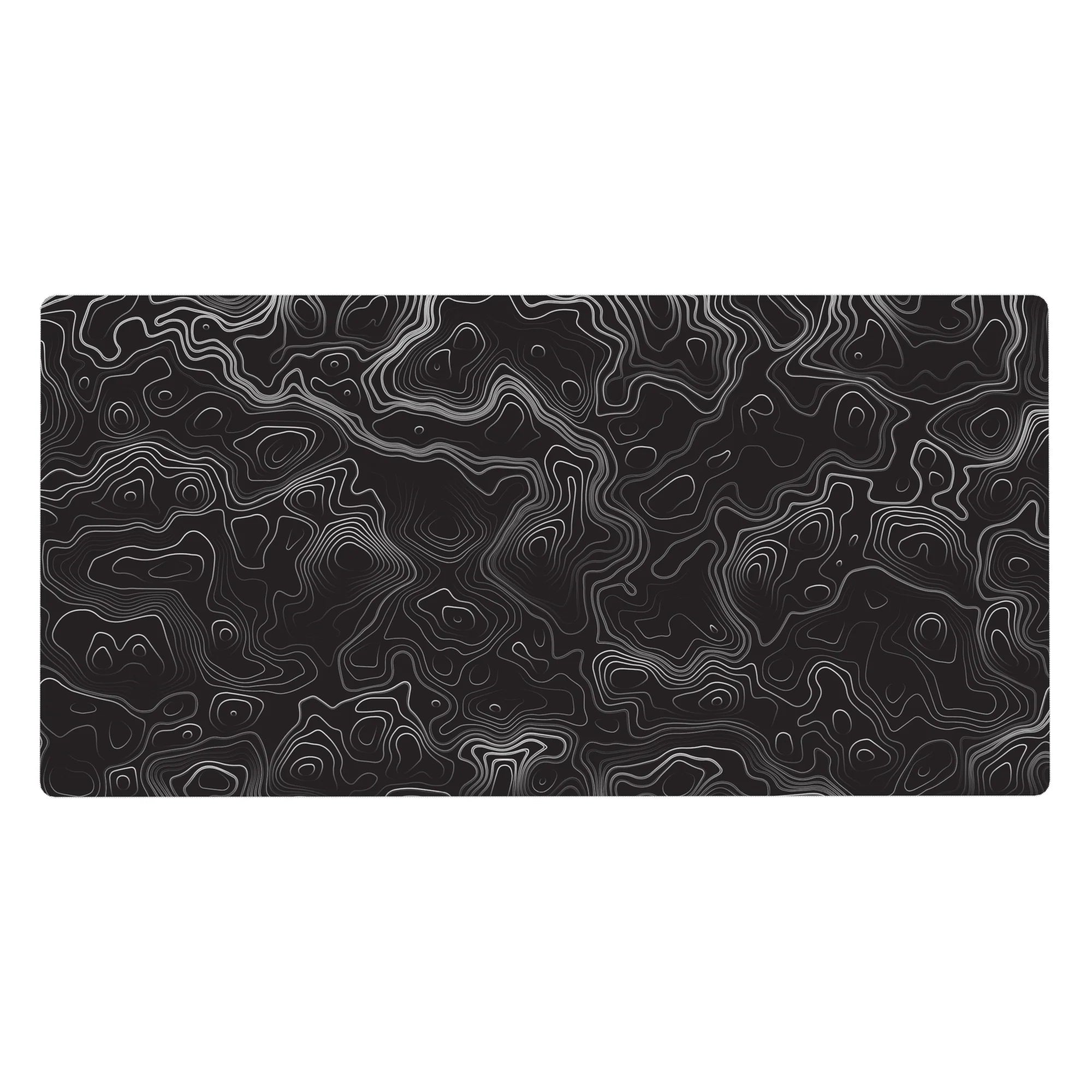 Topographic (Topo) Deskmat | Mousepad | Deskpad - Monochrome Topographic Journey - AniChan