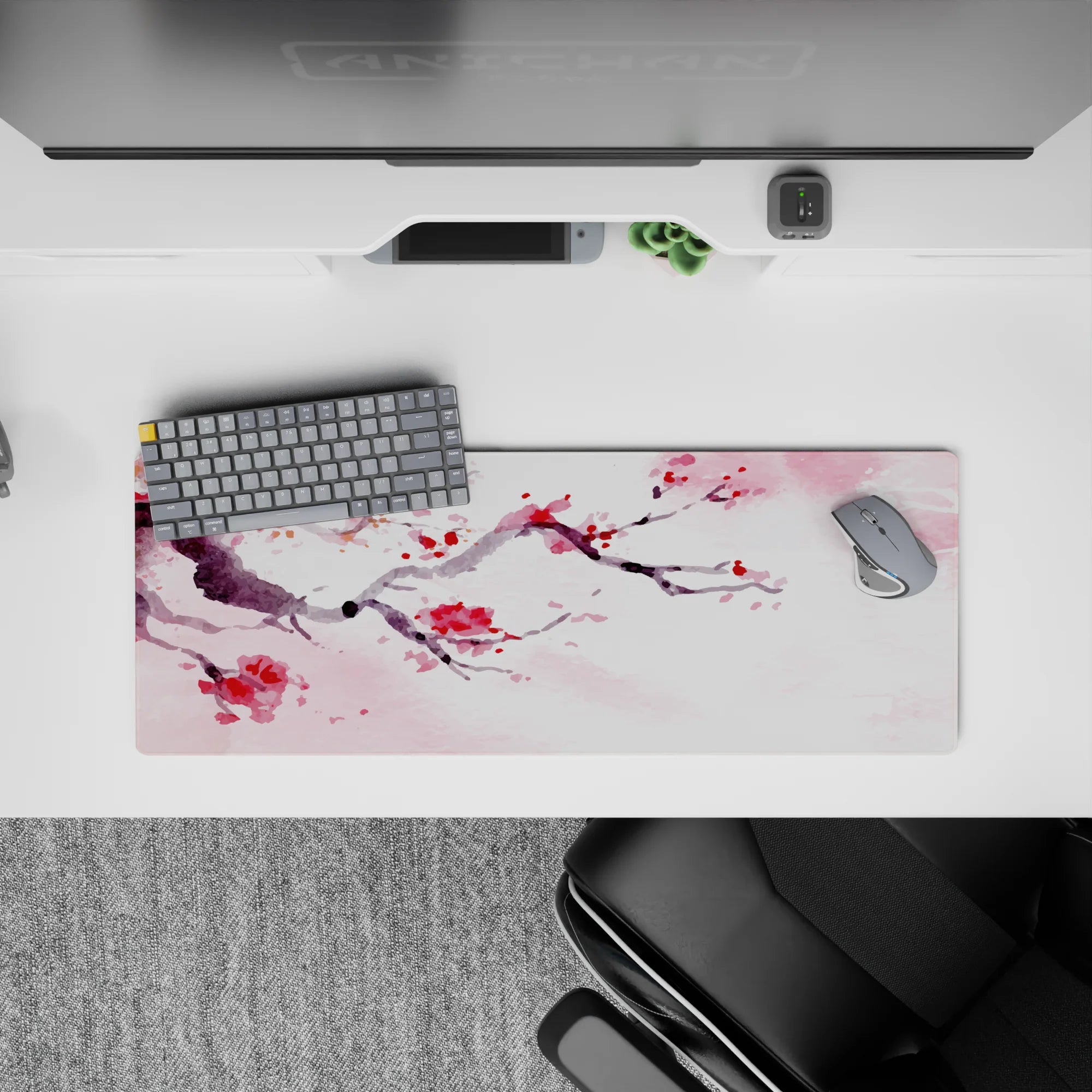 Zen-Japan Deskmat | Mousepad | Deskpad - Watercolor Cherry Bliss - AniChan