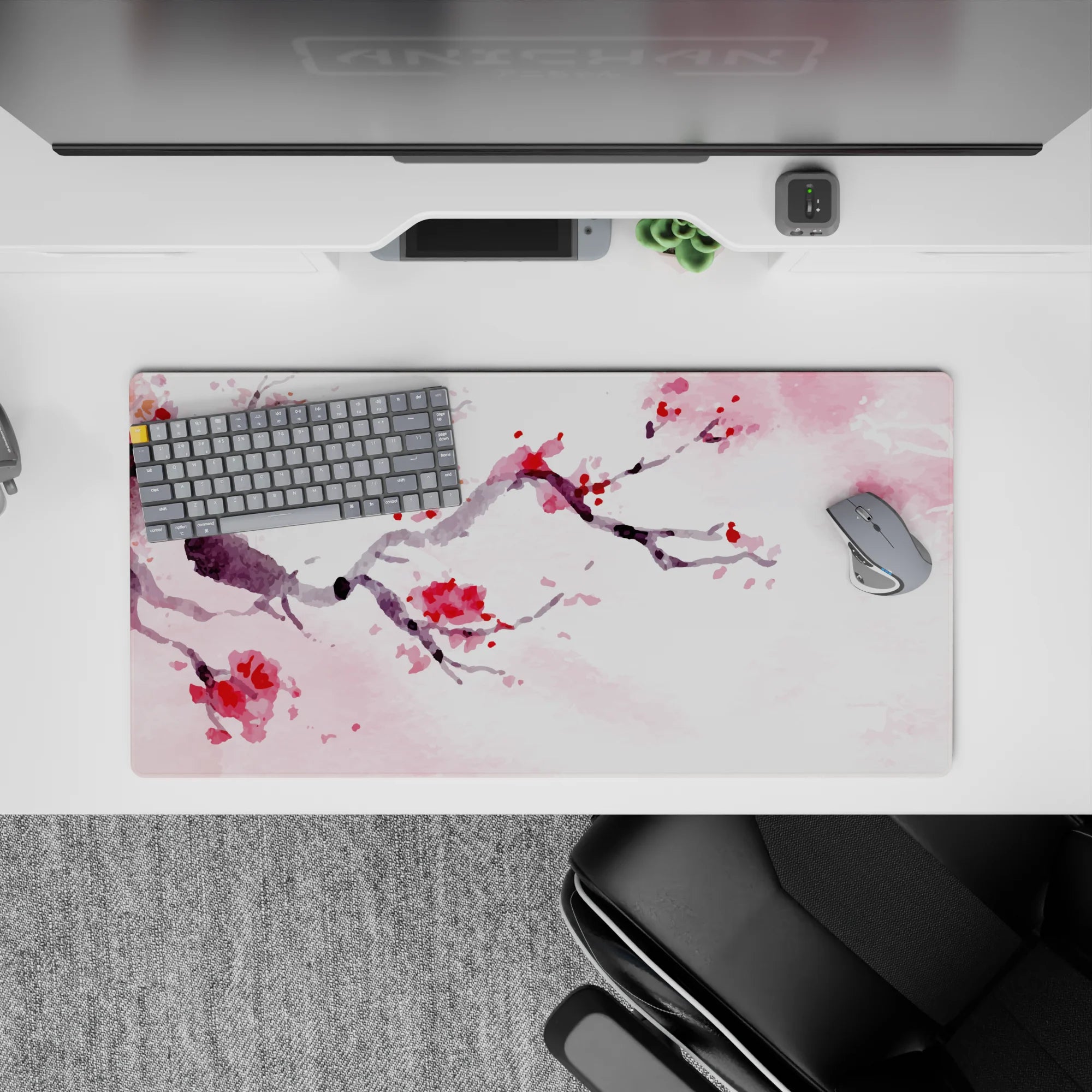 Zen-Japan Deskmat | Mousepad | Deskpad - Watercolor Cherry Bliss - AniChan