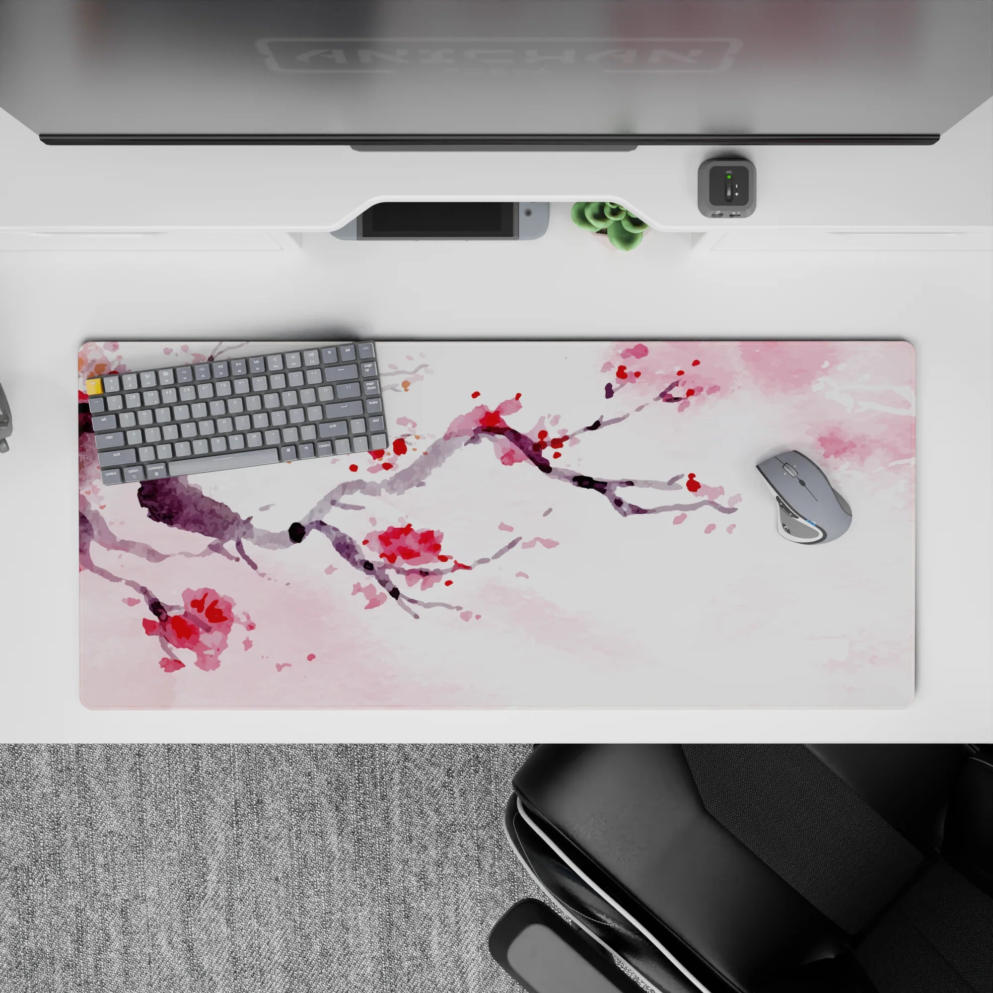 Zen-Japan Deskmat | Mousepad | Deskpad - Watercolor Cherry Bliss - AniChan